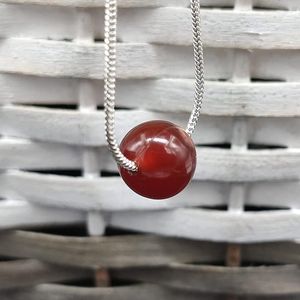 Pendant Necklaces Carnelian Necklace For Women 2023 Natural Stone Stainless Steel Simple Red Jewelry Dropship 90s Accessories