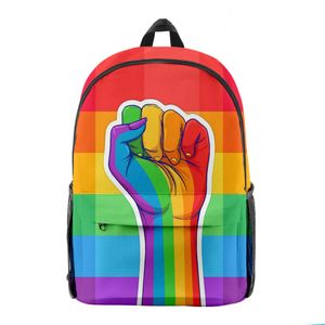 Rucksack Gay Pride Regenbogen Bisexuell Einzigartige Outdoor-Schultertasche Love Wins LGBT Rucksack Geldbörse für Männer und Frauen Handyhalter schwarz weiße Taschen für Love Pride Day Geschenk