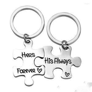 Nyckelringar Fashion Keychain (Forever Love To You) Pussel Key Chain Lovers Friend Statement Car Ring Make Couples Present