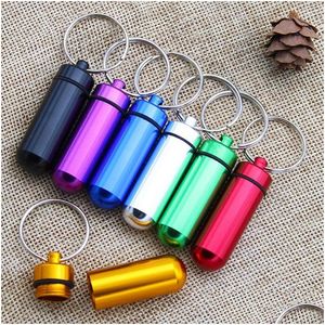 Other Home Storage Organization Waterproof Aluminum Keychain Medication Pill Box Portable Mini Travel Pills Boxes Medicine Vitamin Dhvho