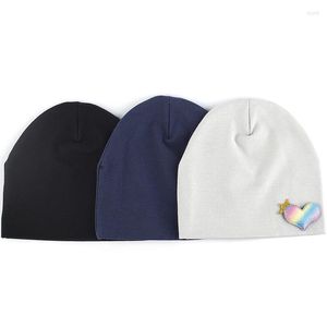 Berretti Tinta unita Modello di cartone animato fai-da-te Berretti in cotone morbido Neonate Ragazzi Casual Inverno Berretto caldo da esterno Simpatico cappello a corona di nuvole