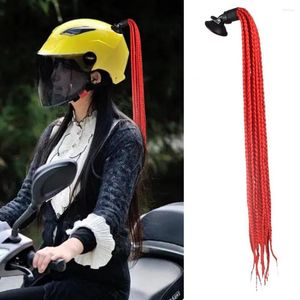 Motorcykelhjälmar Hjälm Braid Pigtails Realistic Borttagbar gradient Kvinnor Dirty Cycling Equipment