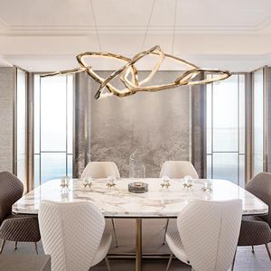 Lampy wiszące sztuka luksusowa restauracja wyspa żyrandol Postmodernistyczna moda penthouse villa niestandardowa lampa salonu