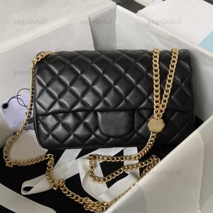 10A Designer-Tasche in Spiegelqualität, große klassische Klappentasche, 23,5 cm, Damen-Kamelien-Echtleder-gesteppte Handtasche, Handtasche aus echtem Leder, Lammfell, Umhängetasche, Schultertasche mit Kette