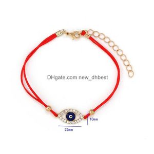 Charm Bracelets Evil Eye Palm Braided Bracelet Cross Red Rope Woven For Women Men Wholesale Drop Delivery Jewelry Dhxun