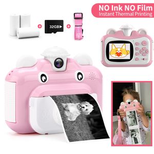 Câmera de impressão instantânea para crianças de câmeras de brinquedo para crianças para crianças Câmera de câmera digital Pographic Girls Toys Presente 230525