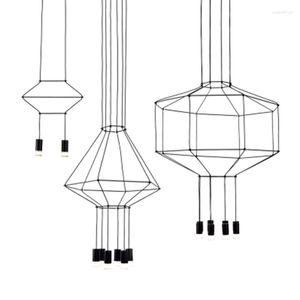 Lâmpadas pendentes de lustre de salão de salão moderno sala de jantar vida lobby hall stair wireflow lâmpada lâmpada loft nórdica lustre leve