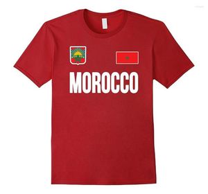 Herr t-skjortor 2023 stil tee skjorta för manlig marocko t-shirt marockansk fotboll jersey flagga fotbollsspelare sommar tryckt