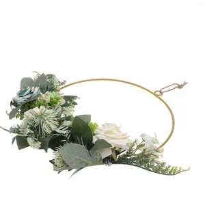 Dekorative Blumen Frühlingskranz Sonnenblume Home Decor Floral Makramee Hoop Haustür Hochzeit Rahmen