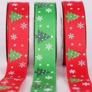 Hair Accessories 10y/Roll 20mm Christmas Tree Print Grosgrain Ribbon For Gift Wrapping Wedding Decoration Bows DIY