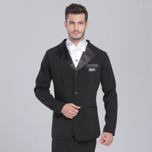 Стадия Wear Men Ballroom Dance Tops Latin Competite одежда черная пальто с длинными рукавами мужской вальс костюм костюм DNV17420