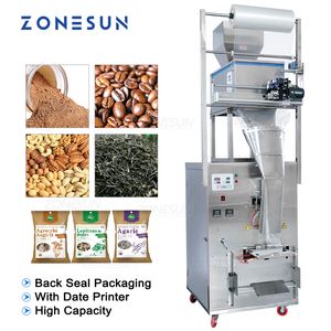 ZONESUN 10-999g Automatic Food Granule Bag Sachet Protein Coffee Powder Filling and Back Sealing Machine Packaging Machinery