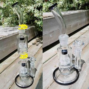 18inch Build A Bong Matrix Tire Perc Glass Hookahs Tall Splicing Bubbler Recycler Water Pipes Oil Rigs with 18mm Joint Smoking Accessories