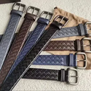 Designer de luxo qualidade superior bottega puro mão tecido cinto moda couro genuíno cintos veneta para homens mulheres jeans saia ceinture