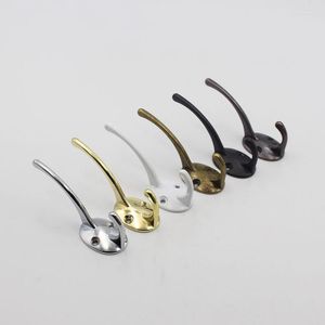 Hooks Heavy Duty Coat Wall Mounted For Hat Hardware Dual Prong Retro Hanger Black White Color 8.5cm X 2.8cm 1 Piece