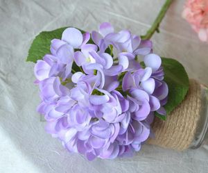 Dekorative Blumen lila Hortensien fühlen sich echt an DIY Seide Hochzeit Brautsträuße Mittelstücke