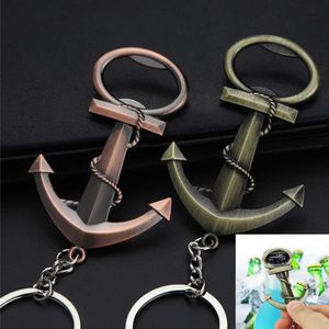 Nyckelringar Nya coola retro Anchor Men's Beer Bottle Opener Keychain Multi Tool Keyholder Accessories Gift G230526