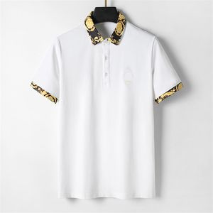 2023 SS Summer Mens Polos Рубашка дизайнер T-рубашки короткие половые вершины поло с полосой шейной шей