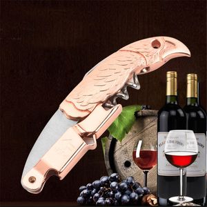 Servitör Corkscrew Wine Nyckelflasköppnare med folie Cutter rostfritt stål allt-i-ett-rosguld KDJK2304