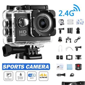 Sports Action Video Cameras Tra Hd Camera 30Fps/170D Waterproof Underwater Recording 4K Go Pro 2.0 Sn Remote Control Drop Delivery Dhhln