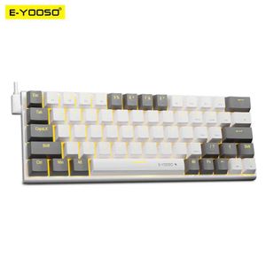 Keyboards E-YOOSO Z11 USB 60% Mini Mechanical Gaming Keyboard Blue Red Switch 61 Keys Wired detachable cable portable for travel computer G230525
