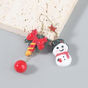 Orecchini a bottone Resina natalizia Pupazzo di neve Goccia Accessori per gioielli da donna Etnico Simpatico Babbo Natale Fiocco Stella Ciondola Orecchino Bijoux Commercio all'ingrosso