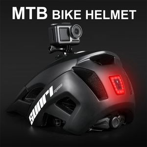 サイクリングヘルメットBoler MTBロードバイクダウンヒルヘルメットLEDライトカメラホルダー屋外スポーツライディング自転車230525