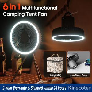 Other Home Garden 10000mAh Camping Fan Rechargeable Desktop Portable Circulator Wireless Ceiling Electric Fan with Power Bank LED Lighting Tripod 230525