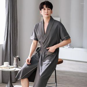 Men's Sleepwear Men's Robe Night Clothes Cotton Bathrobe Men Hooded Szlafrok Pajamas Peignoir Sleeve Ropa Fashion Hombre Man's Gown