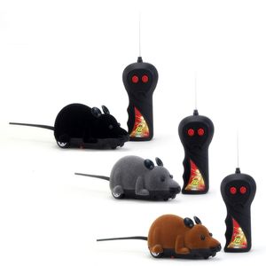 Animais elétricos/RC Controle remoto sem fio RC Rat de rato de rato eletrônico brinquedo para cachorrinho de gato brinquedo engraçado 230525