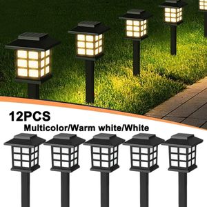 LED -huizen Solar Lawn Lamps Pathway Lights Waterproof Solar Lamp voor tuin/landschap/werf/patio/oprit/loopbrug kerst Luz