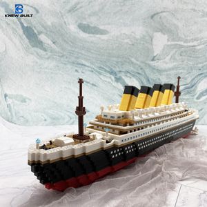Model Building Kits K BUILT Titanic 3D Plastic Ship Blocks for Adults Micro Mini Bricks Toys Assemble Cruise Boat Kids Gift 230525