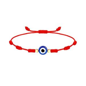 Perlen verstellbare Blue Eye Red Rope Armbänder handgemachte geflochtene Lucky String Charm Armband für Frauen Männer Mode Freundschaft Schmuck Dhrqz