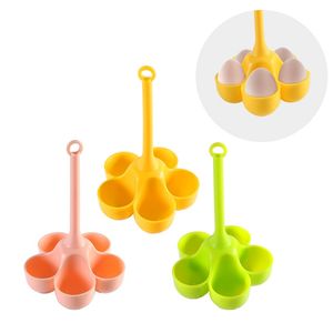 Creative 5 Hole Egg Poachers Holder Silicone Egg Steamer Home Cooking Utensils High-Temperature Resistance Water Boiled Eggs Ware Trays