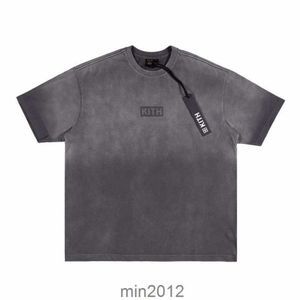 Kith x Ksubi Takewashed Waschbares Old Box Kurzarm-Lose-T-Shirt für Herren und Damenftpo