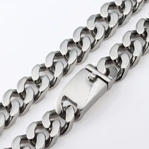 Chains 7"-40" Heavy 316L Stainless Steel Silver Color Cuban Curb Link Chain Cool Men's Boys Bracelet Bangle Or Necklace 20mm