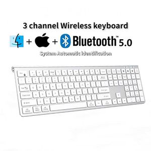 Клавиатуры Беспроводная клавиатура Bluetooth 5.0 Type-C перезаряжаемая клавиатура для MacBook Pro Air Imac iPhone iPad Pro Air Mini Windows Linux G230525