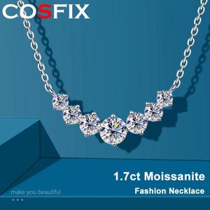 Colares Cosfix 1.7ct Todos Moissanite Colar para Mulheres Sorriso Princesas Espumante Diamante Pingente S Sterling Sier Banhado Gra