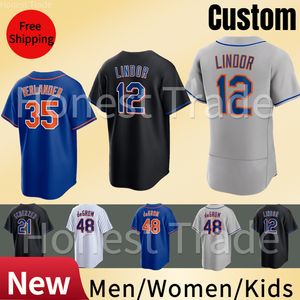 Mens Daniel Vogelbach Jersey 35 Justin Verlander Baseball Alvarez Tomas Nido Brandon Nimmo Max Scherzer Starling Marte Edwin Diaz White Blue Men Młodzież