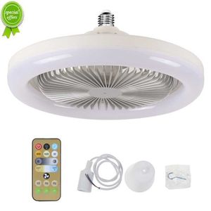 Novo ventilador de teto 360Soscilato com luz LED 3/5blade Modern Smart E27 Lâmpada Montagem de Flutu