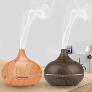 Diffuseurs d'huiles essentielles Humidificateur d'air Diffuseur d'air électrique Aroma Humidifier Mist Wood Grain Oil Aromatherapy Mist Maker LED Light For Car Home 230525