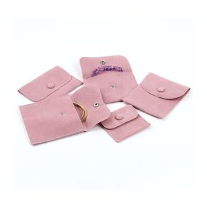 Jewelry Pouches Bags Gift Packaging Envelope Bag With Snap Fastener Dust Proof Jewellery Pouches Made Of Pearl Veet Pink Blue Color Dhvnp