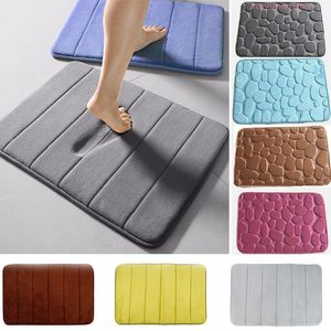 Carpet Home Bath Mat Coral Fleece Bathroom Water Absorption Nonslip Memory Foam Absorbent Washable Rug Toilet Floor 230525