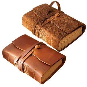 Anteckningar Retro Travel Journal Writing Notebook Diary Leather Bound Notepad Handgjorda skissbok Gåva för elever Vuxna Lärare 230525