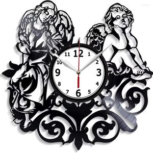 Orologi da parete Angeli Record Clock Gift For Her Art Modern Viny