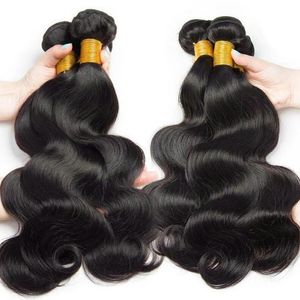 Hair Bulks Indian Body Wave Bundles Human Weaving Natural Black 134 For women Raw s 28 30 Inch Wholesale 230525
