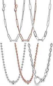 925 Gümüş Gümüş Tıknaz Infinity Düğüm Boncuk Me Link Link Yılan Zinciri Kayan Kolye Popüler Charm DIY Jewelry4310593