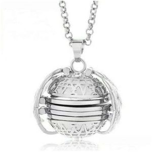 Pendanthalsband Magic P O Memory Floating Locket Necklace Plated Angel Wings Oil Diffuser Flash Box Fashion Album For Drop Deliver Dhdom