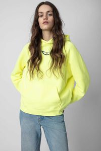 Zadig et Voltaire Designer Bluza Nowa moda małe skrzydła kokosowe drzewo kokosowe jumper biały atrament cyfrowy druk wewnętrzny polar Sweter dla kobiet