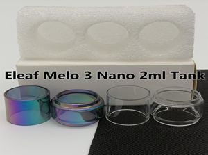 Eleaf Melo 3 Nano 2ml Torka Torka Normalna żarówka 4 ml przezroczysta tęczowa wymiana szklana bąbelek Fatboy 3PCSbox Pakiet detaliczny 5289510